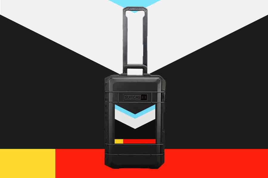 Black Havana Waterproof Carry-On Suitcase - Stylish, durable design with 1950s Cuba artwork for resilient travel adventures.