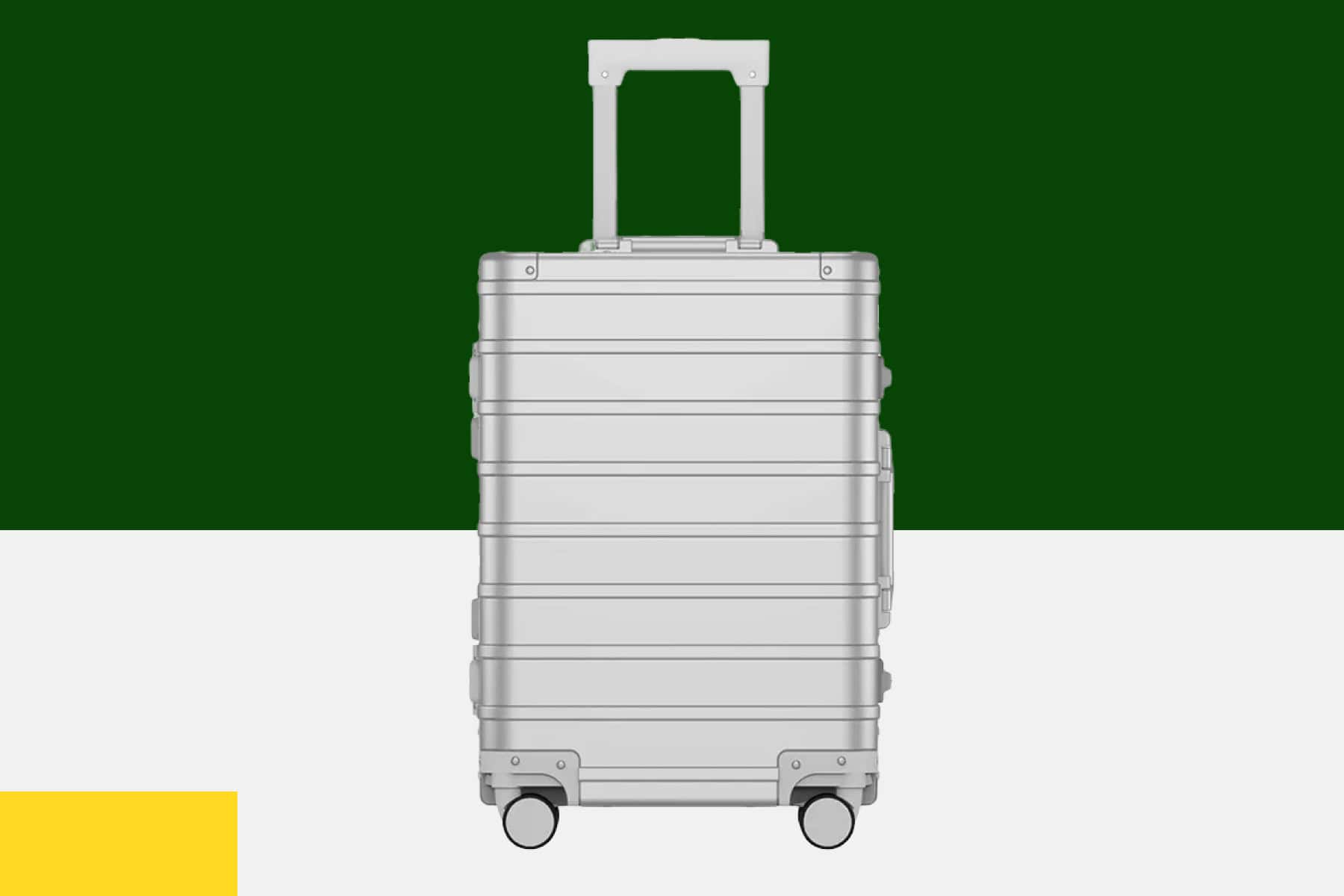Silver SUITCASEƎ Origin 4 medium check-in suitcase, luxury aluminium design hold luggage, durable and spacious for all your travel essentials.