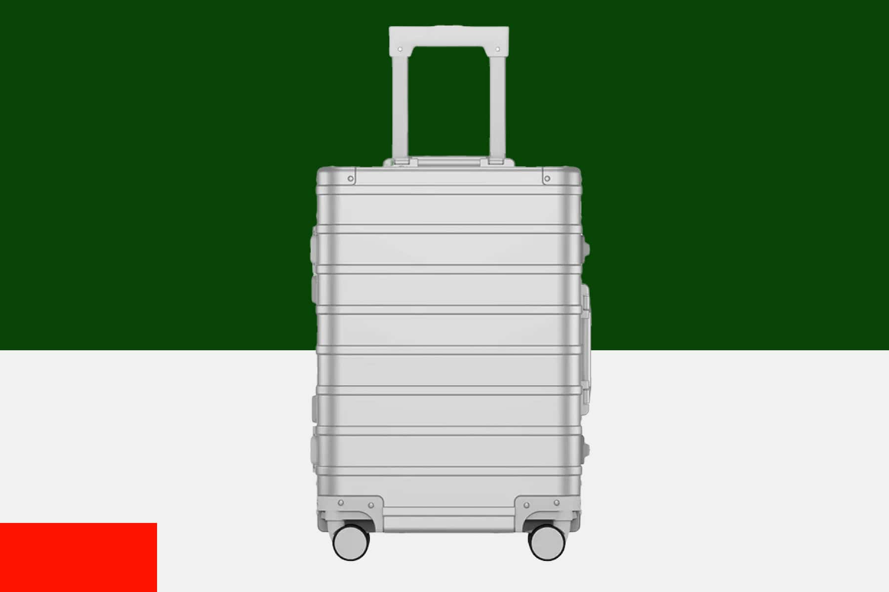 Silver SUITCASEƎ Origin 4 Carry-On suitcase, luxury aluminium design cabin bag, durable and spacious for all your travel essentials.