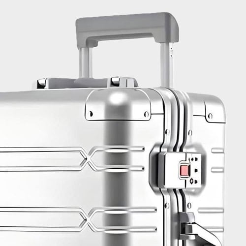 Silver Origin 3 Series Aluminium Large Check-In Suitcase cabin bag metal rolling luggage handle detail