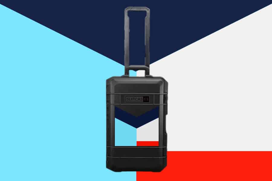 Artist Artwork SUITCASEƎ Expedition Series Socotra Blue Waterproof Carry-On Suitcase, blending durability with stunning design inspired by Socotra Island.