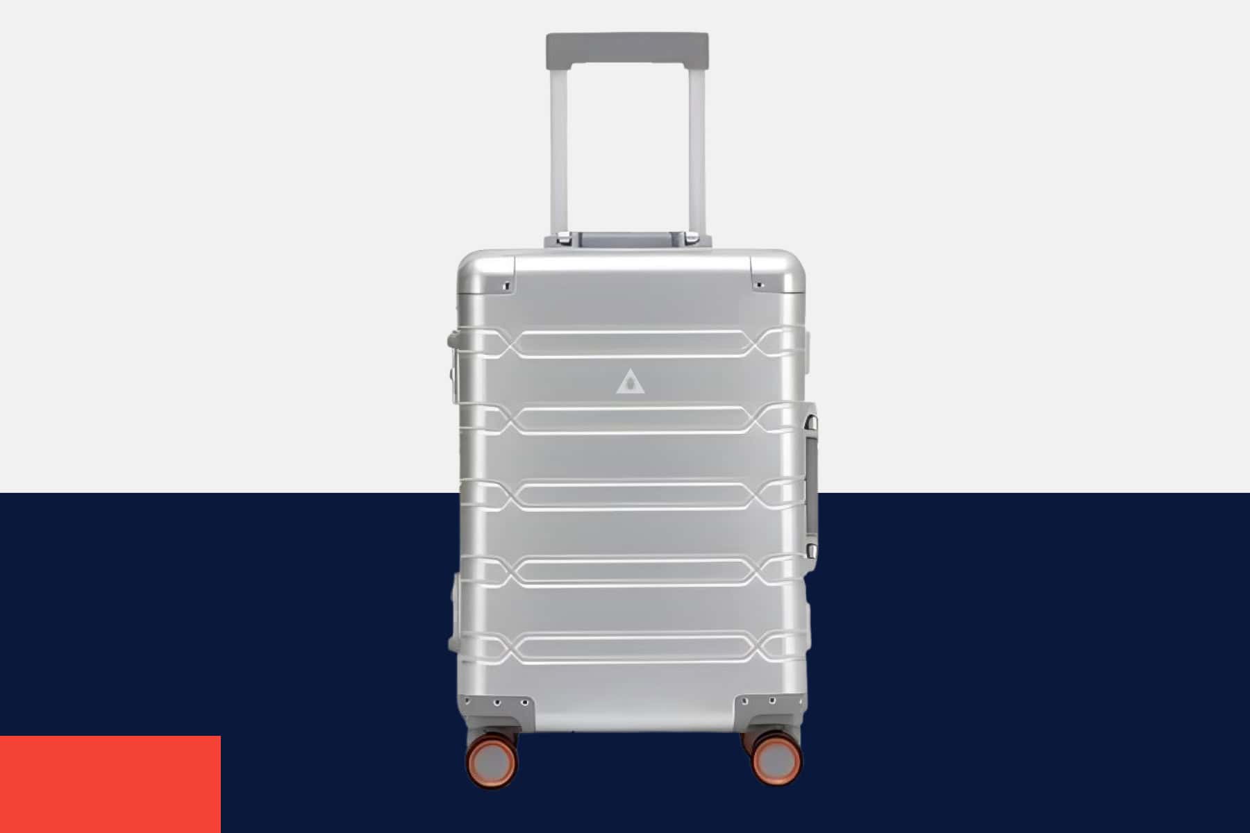 SUITCASEƎ Origin 3 Aluminium Carry-On Cabin Suitcase in silver, featuring smooth-rolling wheels, stylish design, and durable construction.