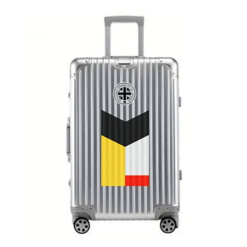 Silver SUITCASEƎ Trip Series Socotra Yellow Aluminium Carry-On Suitcase, blending durability with stunning design inspired by Socotra Island.
