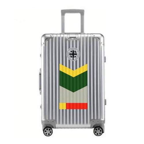 Silver SUITCASEƎ Havana Green Aluminium Carry-On Suitcase - Stylish, durable cabin bag design featuring vibrant 1950s Cuba artwork for travel.