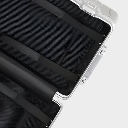 Silver Origin 3 Series Aluminium Large Check-In Suitcase metal rolling luggage inside detail