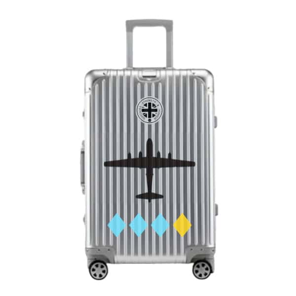 Diamond Blue Boeing B-29 Superfortress Plane Silver Designer Cabin Bag Cary On Suitcase Vanguard Travel Luggage Series inspired by iconic military aircraft