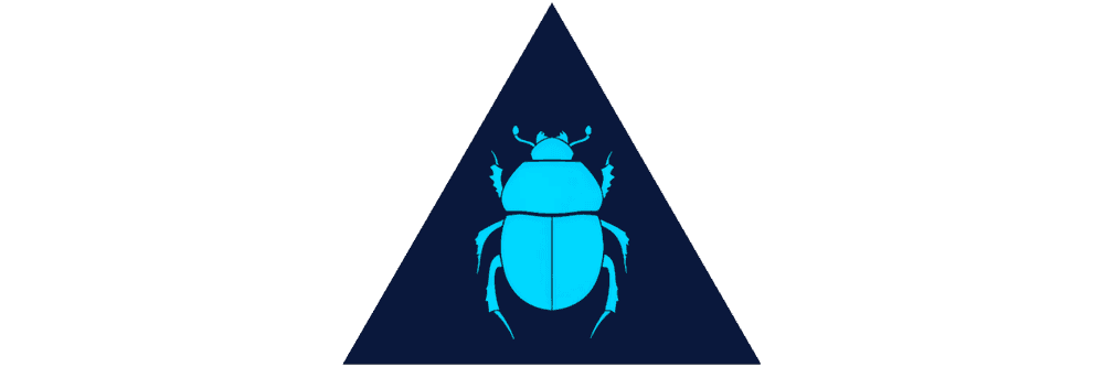 SUITCASEƎ luggage beetle triangle designer travel bag logo blue