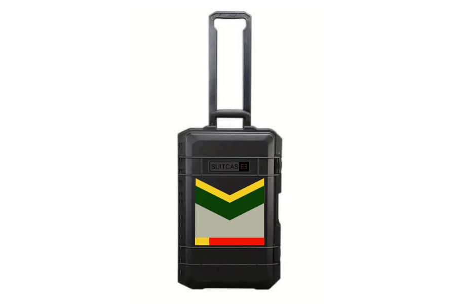 SUITCASEƎ Havana Green Waterproof Carry-On Suitcase - Stylish, durable design featuring vibrant 1950s Cuba artwork for travel.