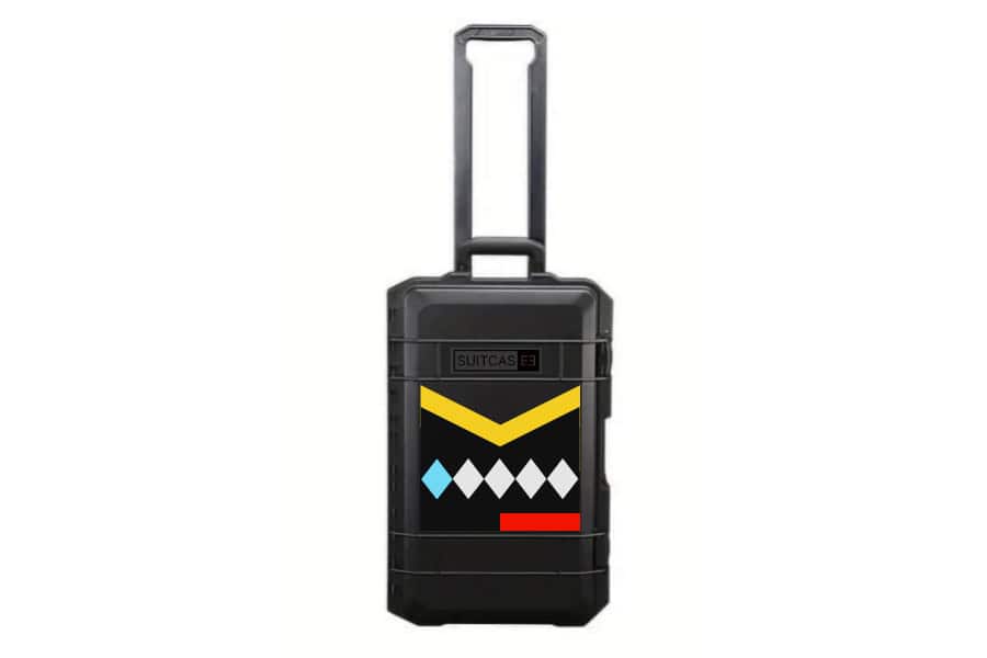 SUITCASEƎ Expedition Series Diamond Black Waterproof Carry-On Suitcase, fusing durability with striking tribal African pattern design.