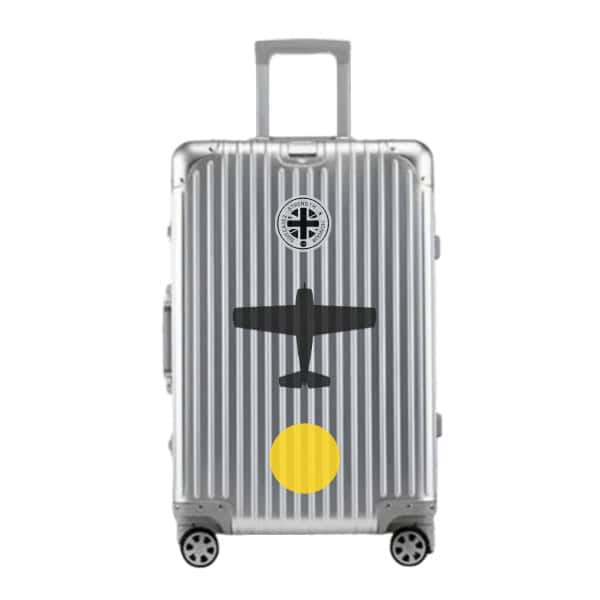 Yellow Circle Grumman Wildcat Fighter Plane Silver Designer Cabin Bag Cary On Suitcase Vanguard Travel Luggage Series iconic military aircraft