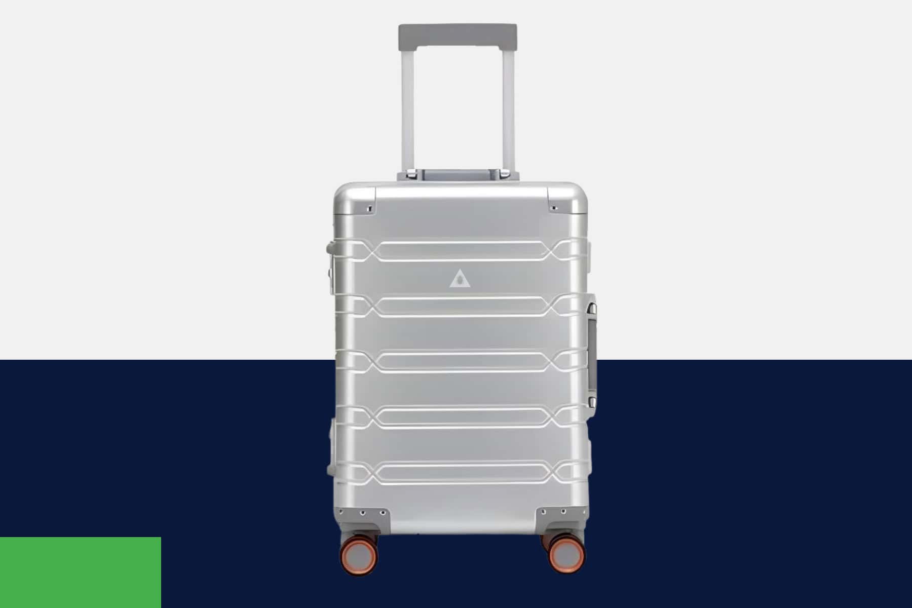 Silver SUITCASEƎ Origin 3 Large Check-In suitcase, luxury aluminium design, durable and spacious for all your travel essentials.