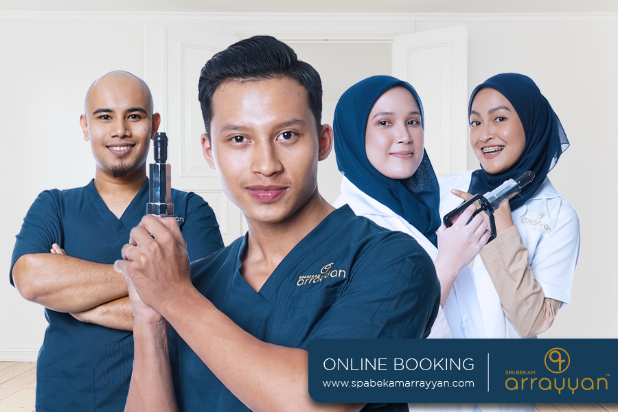 Desk with leather desk pad, walnut desk organizer, wireless keyboard and mouse, and porcelain mug.
