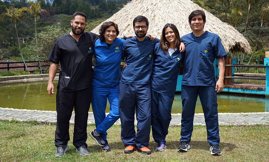 Equipo de trabajo de Sportí, sede internacional en Guarne, Antioquia