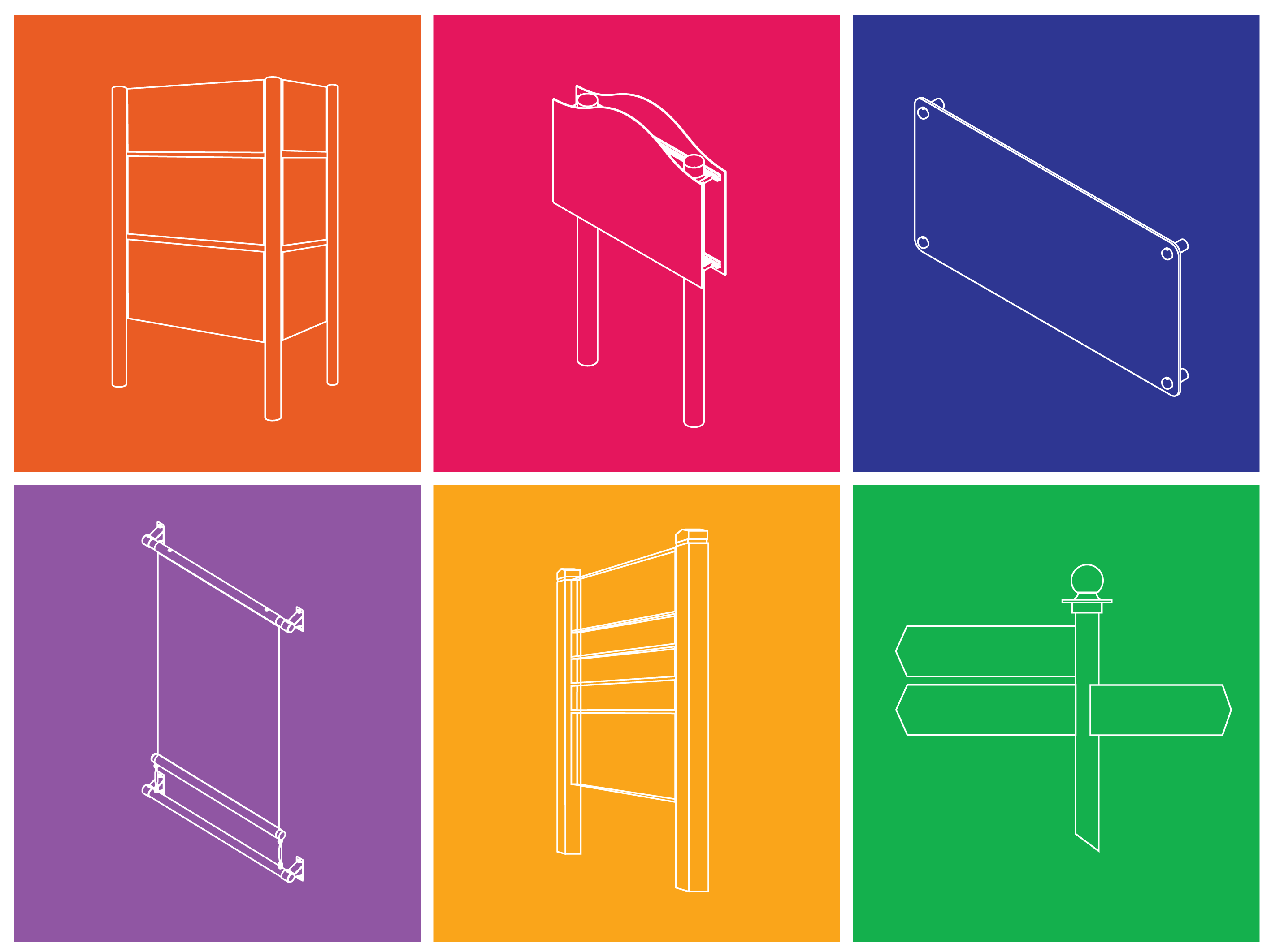 Commercial and industrial sign categories icons