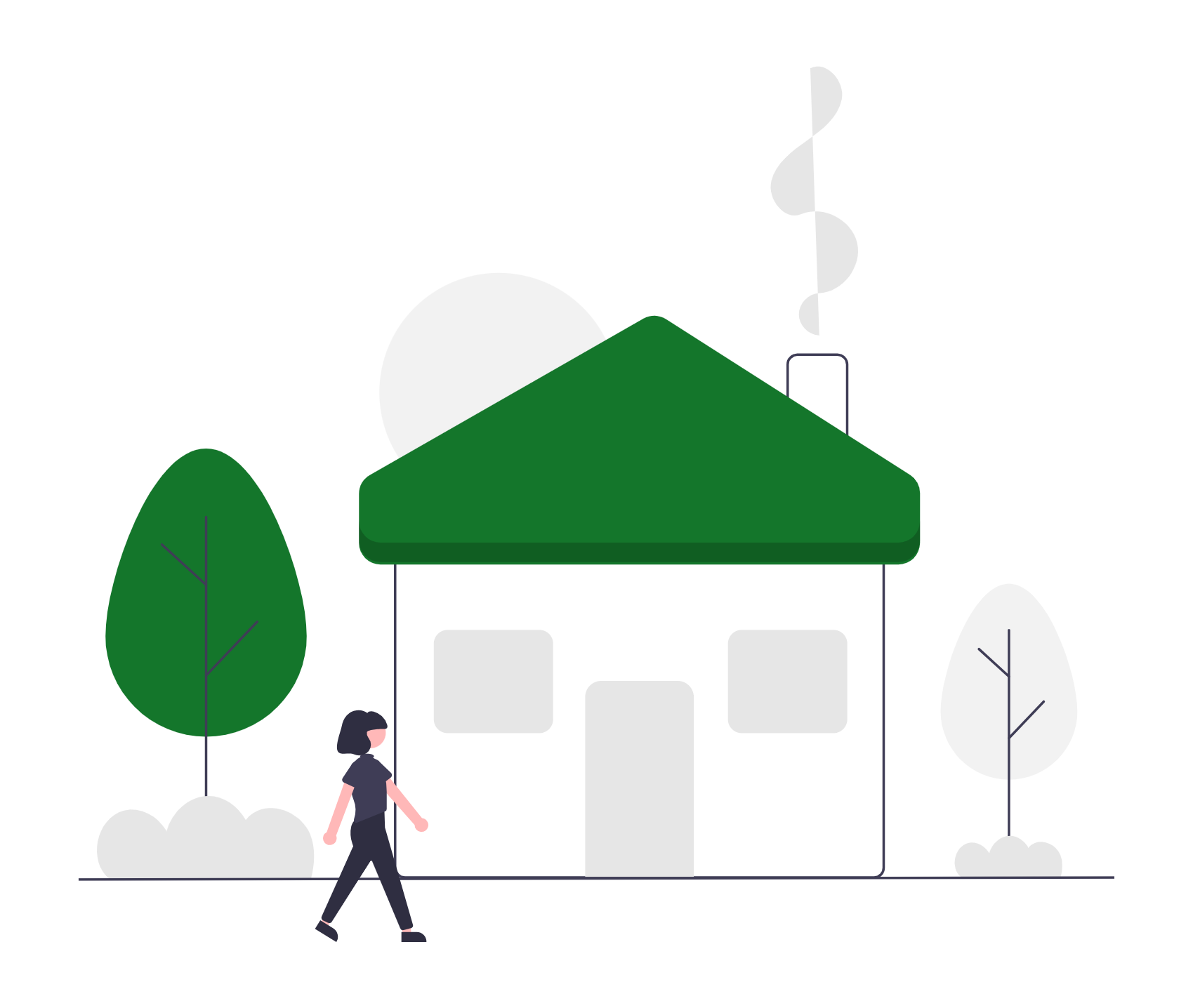 Vector graphic illustrating the ideal, beautifully transformed residential home protected by premium services from Norfolk Exterior Solutions.