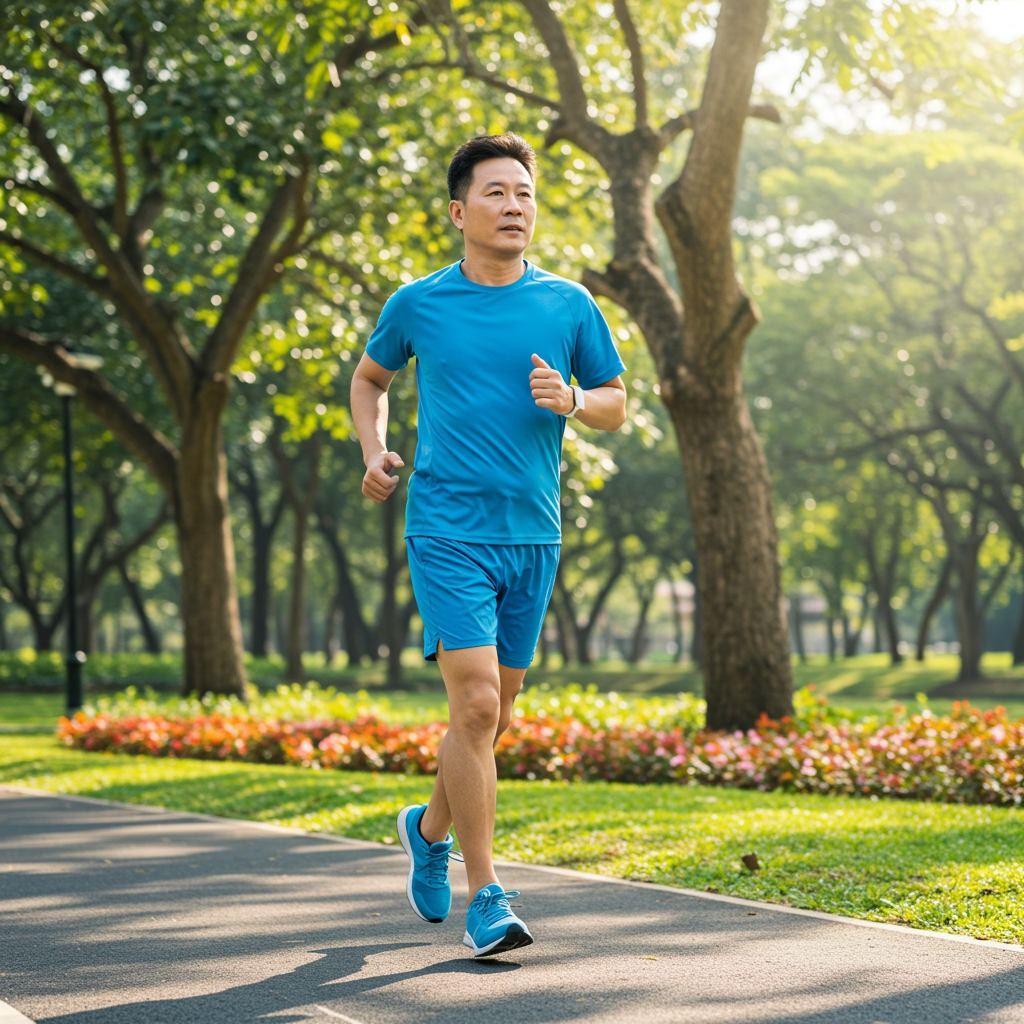 马来西亚男子佩戴密发帽后运动跑步不是问题