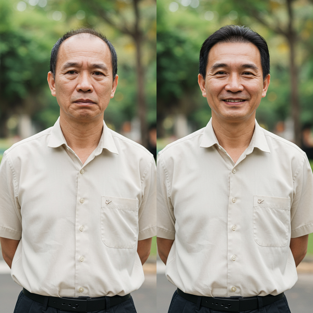 马来西亚男子佩戴密发帽后