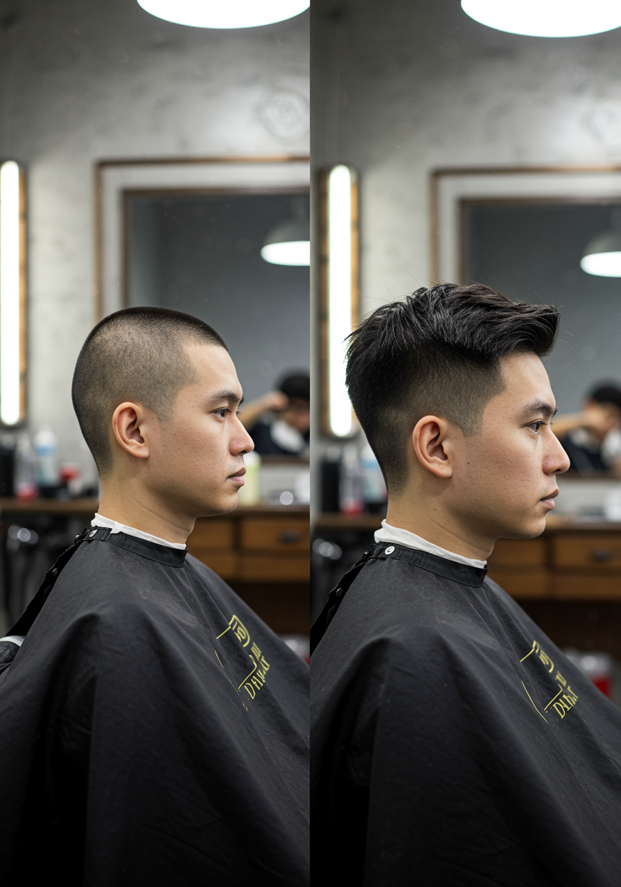 马来西亚年轻男子定制属于自己密发帽的发型