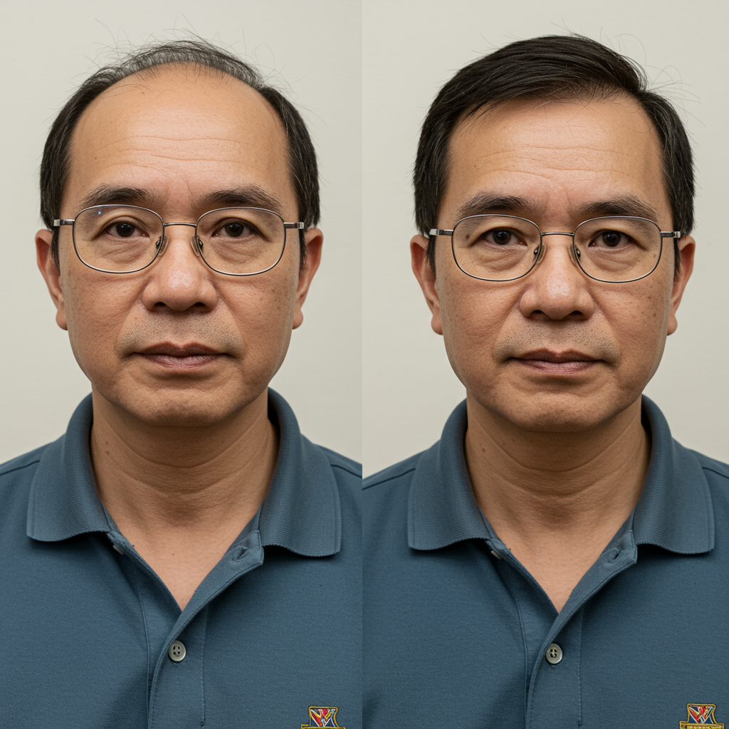 马来西亚男子佩戴密发帽后