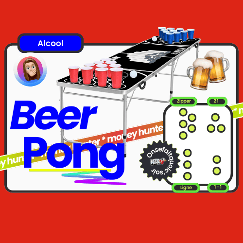 **Beer Pong** : Indispensable pour animer vos soirées, ce jeu combine adresse et convivialité autour d’une table et de gobelets remplis.