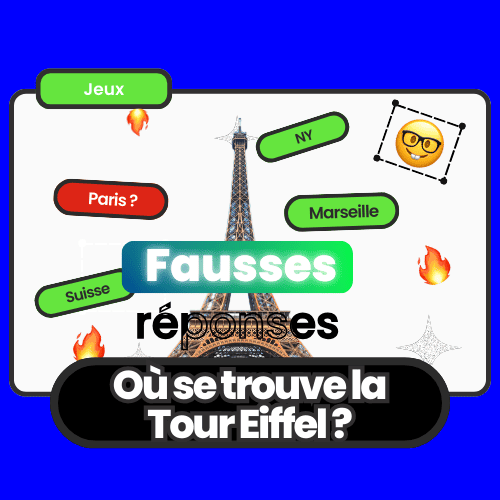 **Fausses réponses** : Jeu hilarant où les participants doivent donner des réponses incorrectes de façon créative, idéal pour briser la glace en début de soirée.