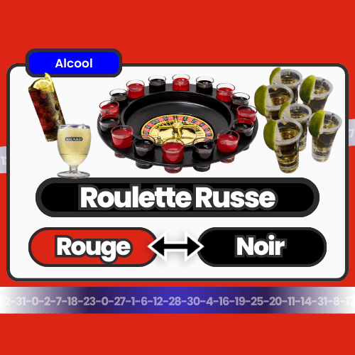 **Roulette Russe** : Parfait pour pimenter vos soirées entre amis, un jeu alcoolisé où suspense et rires sont au rendez-vous.