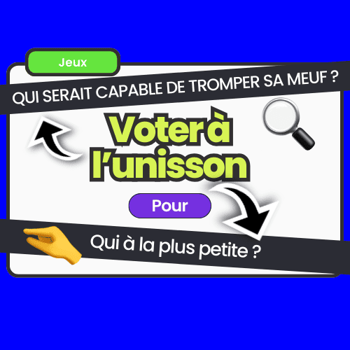 "Voter à l’unisson" : un jeu parfait pour rigoler et juger des situations improbables entre amis en début de soirée.