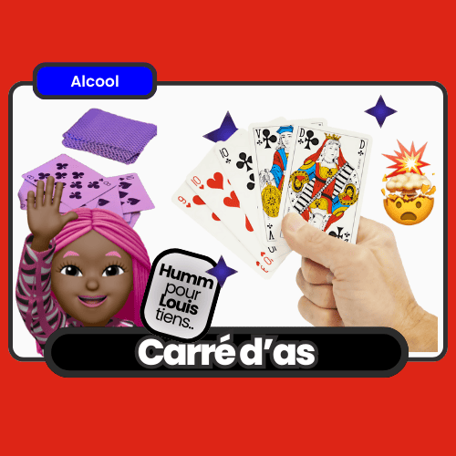 **Carré d'As** : Jeu simple et amusant pour un milieu de soirée convivial, basé sur la chance et les cartes à jouer.