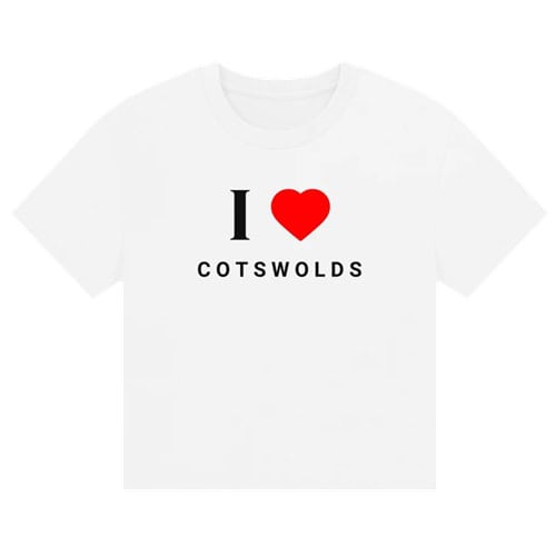 Women's I Love Cotswolds Organic T-Shirt White - Castle Combe Mercantile