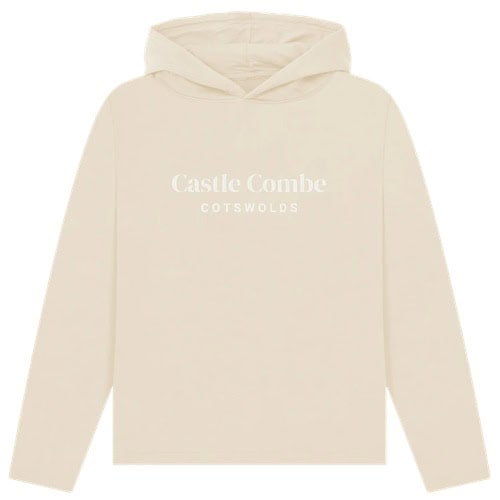 Women's Castle Combe Cotswolds Organic Hoodie Oat Off White - Castle Combe Mercantile