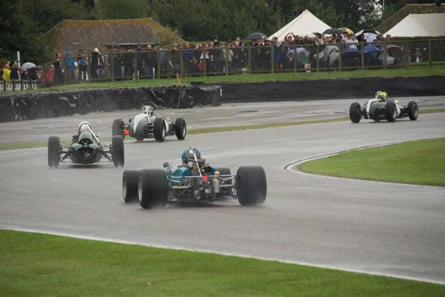Classic race cars on the track, Historic Motorsports racing at the Castle Combe Autumn Classic - Castle Combe Race Circuit, North Wiltshire, UK – Photo by Jeff Cooper Castle Combe England