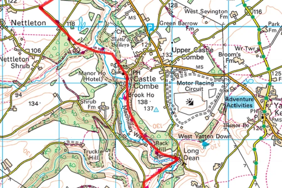 The Macmillan Way Walk Map β best Castle Combe Cotswolds walks, North Wiltshire, UK Castle Combe England