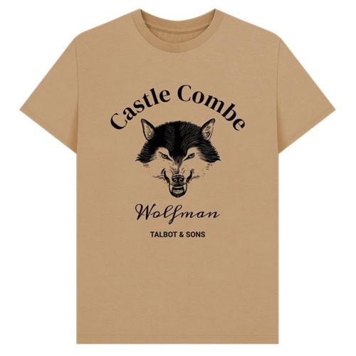 Men's Castle Combe Wolfman Organic T-Shirt Sand - Castle Combe Mercantile