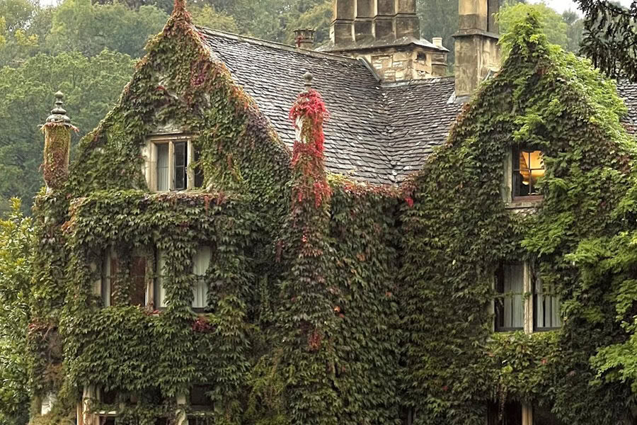 The Manor House Hotel in the Cotswolds Village of Castle Combe, North Wiltshire, UK covered in ivy | Castle Combe England
