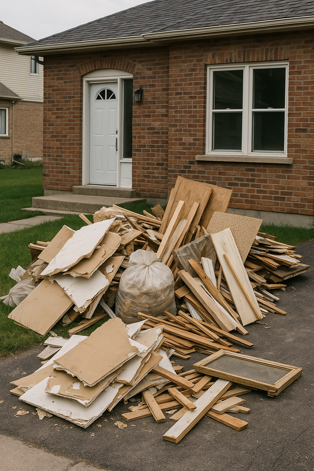 A stacked pile of wooden logs arranged neatly on the ground, showcasing various sizes and textures of the wood.