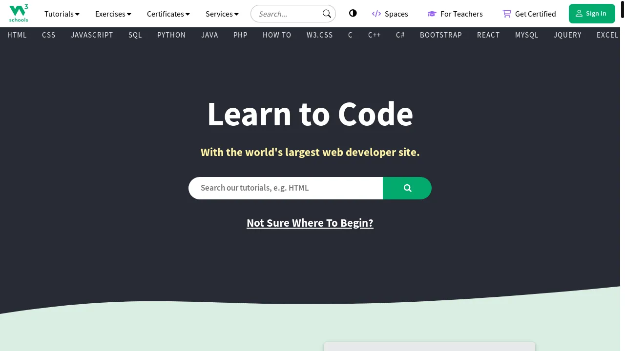 Screenshot of Web Development Tutorials
