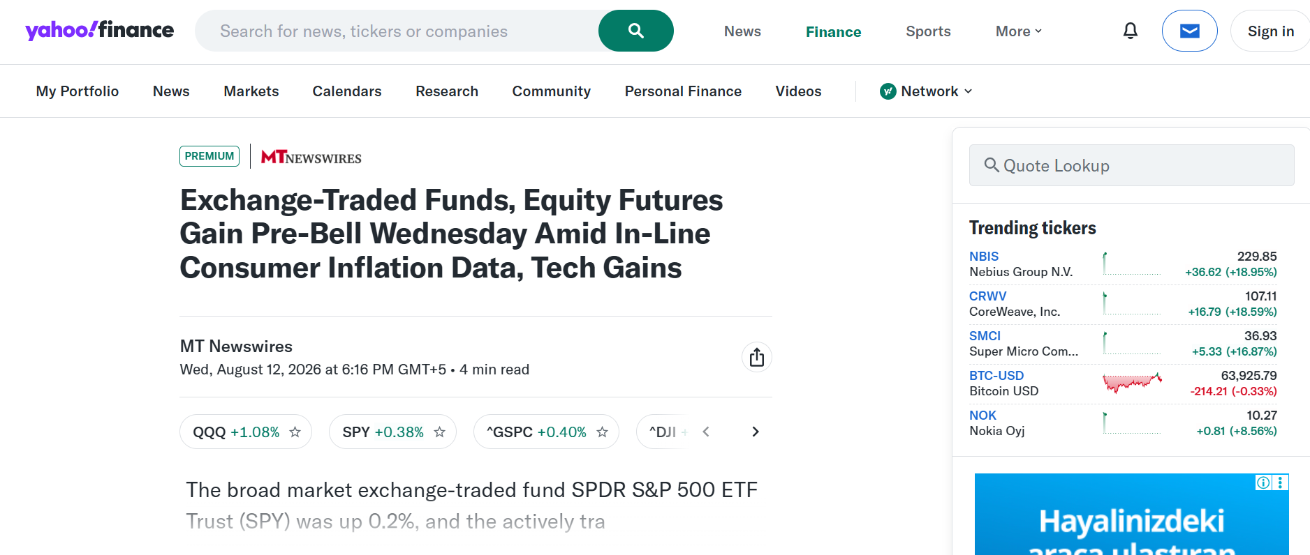 Press Release on Yahoo Finance