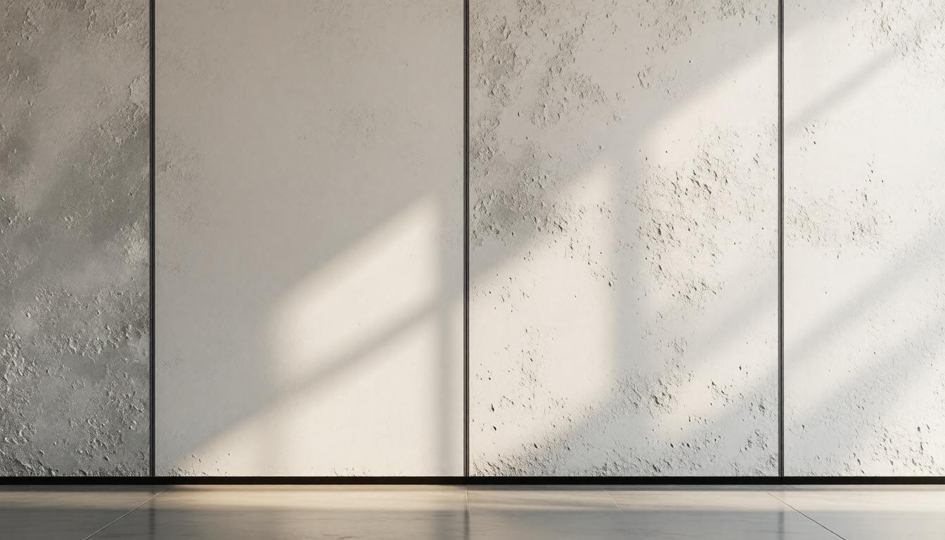 A room featuring a concrete wall and a window, providing a simple and industrial aesthetic.