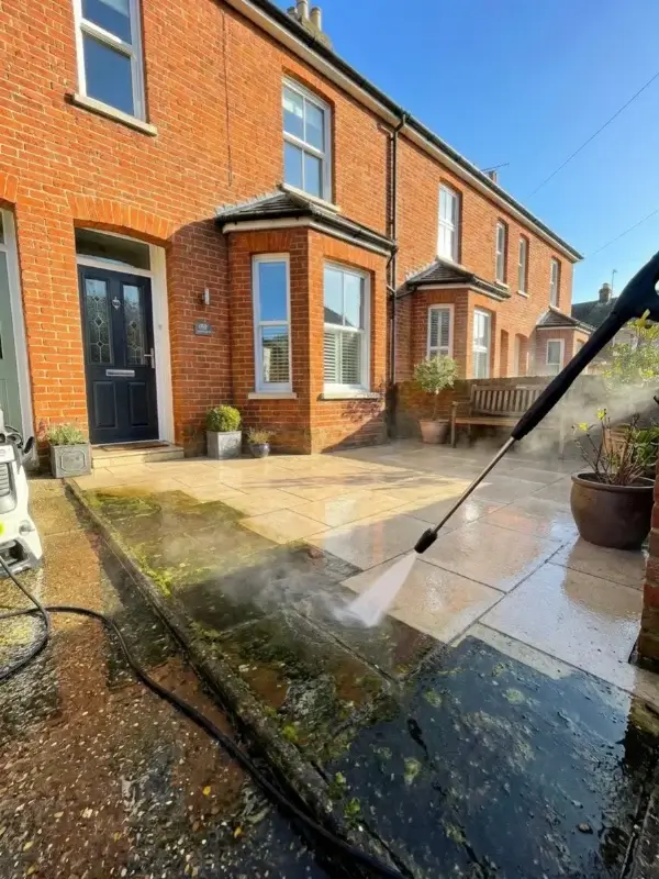 Jet washing driveway and patio cleaning work completed in Norwich Norfolk by Canary Guttering Services