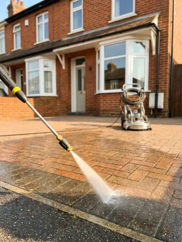 Jet washing driveway and patio cleaning work completed in Norwich Norfolk by Canary Guttering Services
