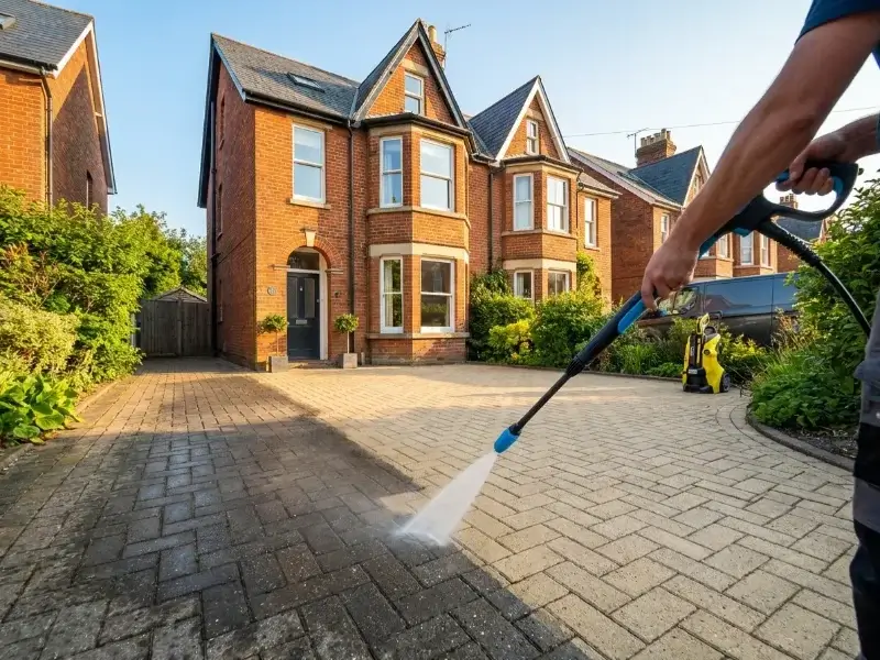 Jet washing driveway and patio cleaning work completed in Norwich Norfolk by Canary Guttering Services