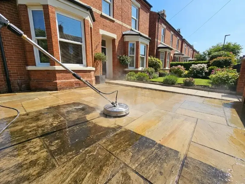 Jet washing driveway and patio cleaning work completed in Norwich Norfolk by Canary Guttering Services