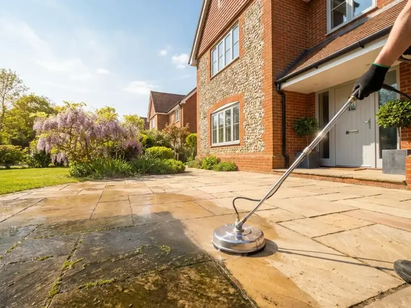 Jet washing driveway and patio cleaning work completed in Norwich Norfolk by Canary Guttering Services