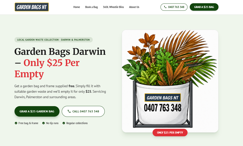 Garden Bags NT Website