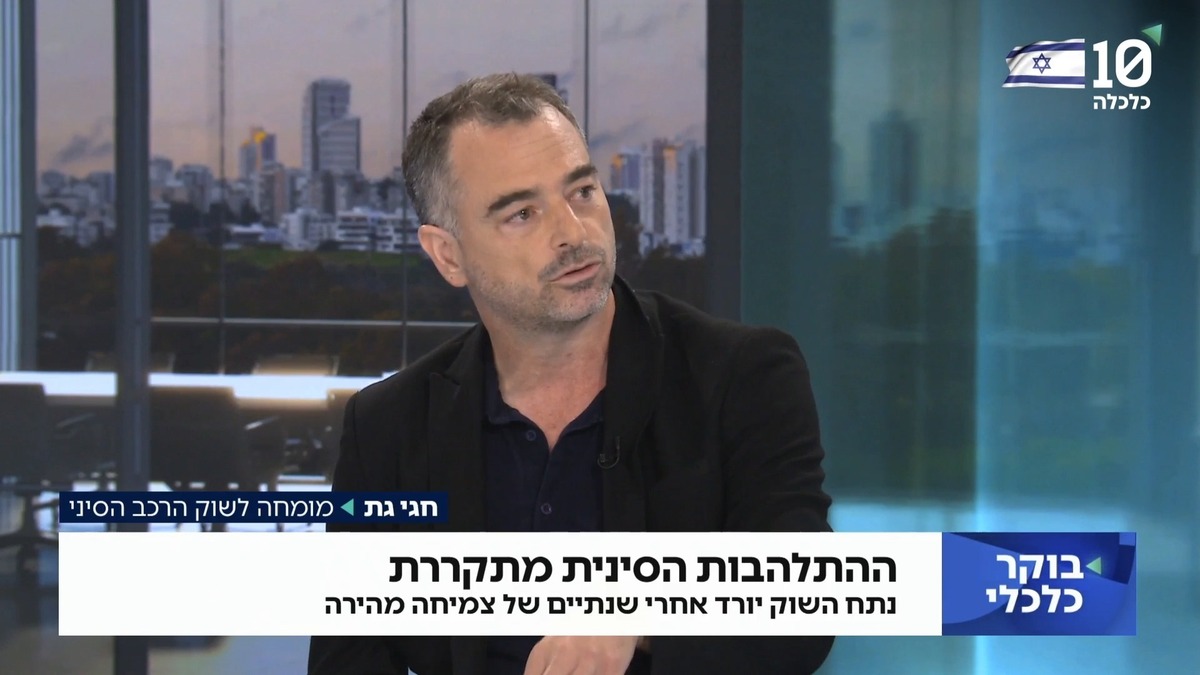 Hagai Gat interviewed on Channel 10, Israel's business news channel, as an expert on the Chinese automotive market