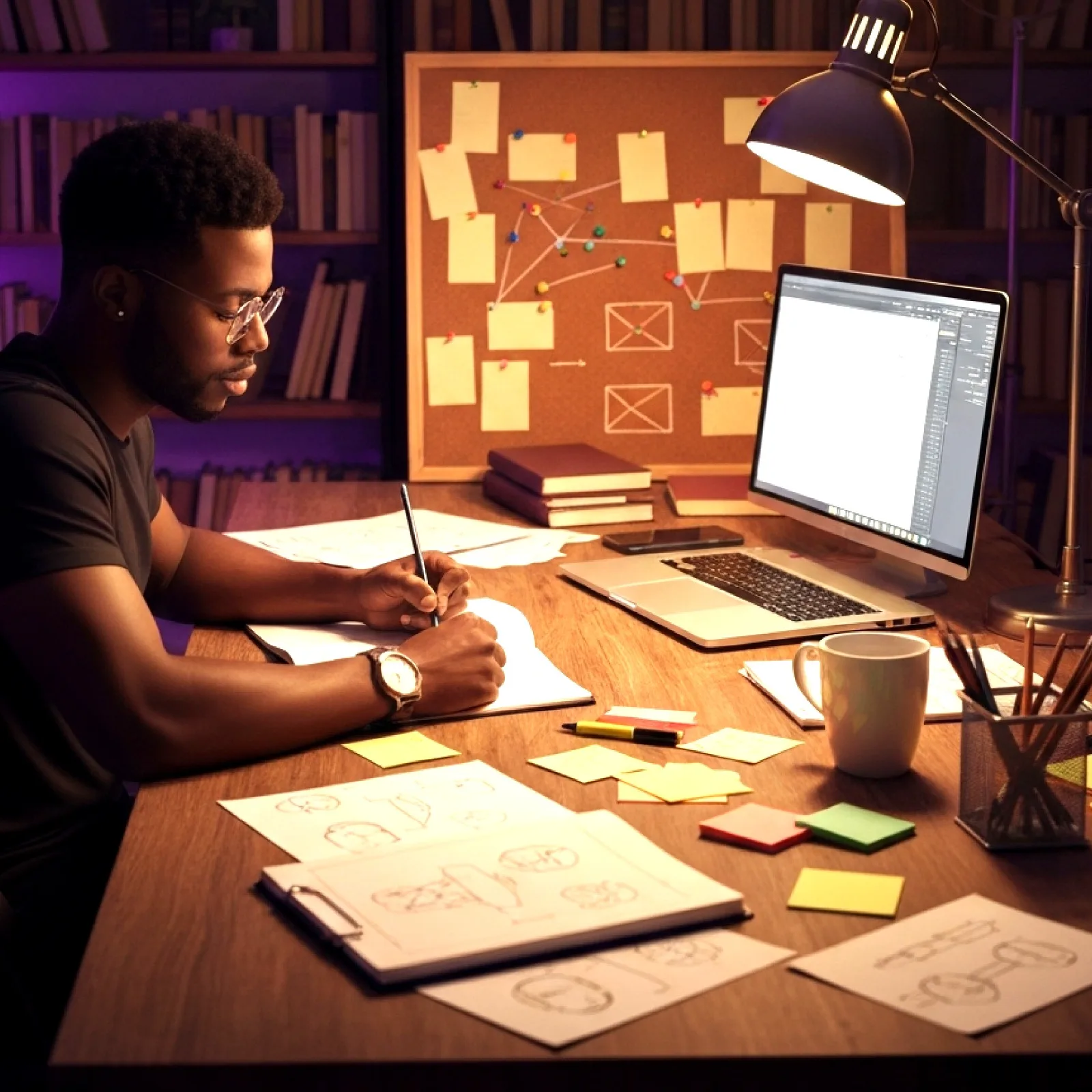 Screenwriting students at work at Revele Creative Academy, Accra