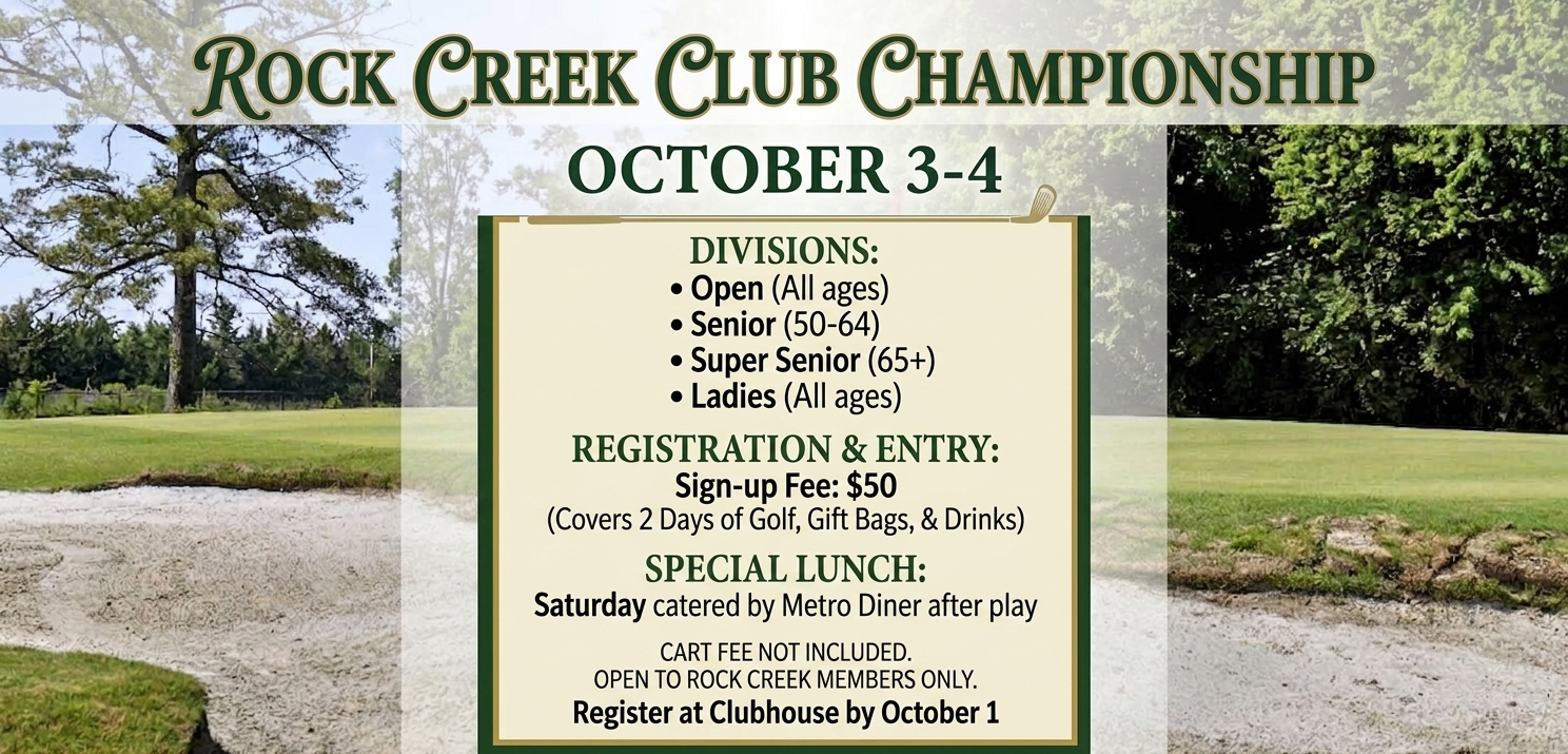 Rock Creek Club Championship - October 3-4