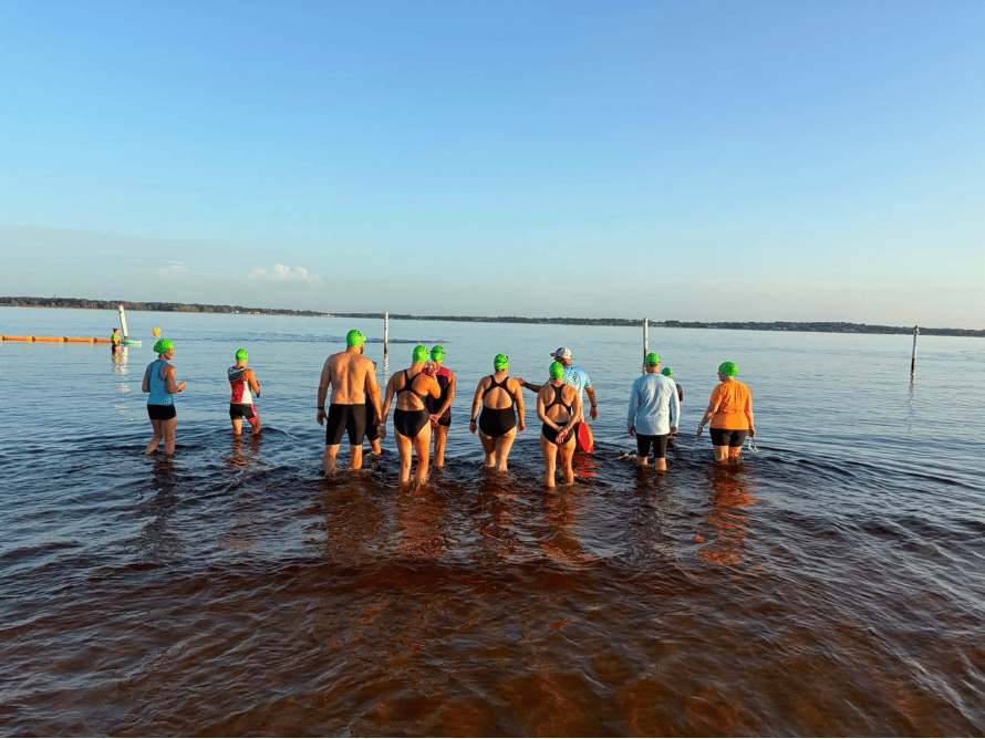 First-time Try-a-Tri athletes with Coach Don