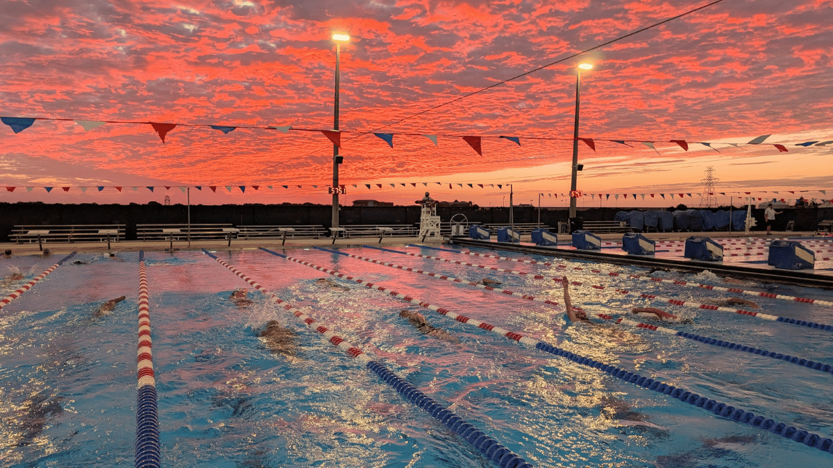 SLAP Masters swim practice at sunrise in Clermont, Florida
