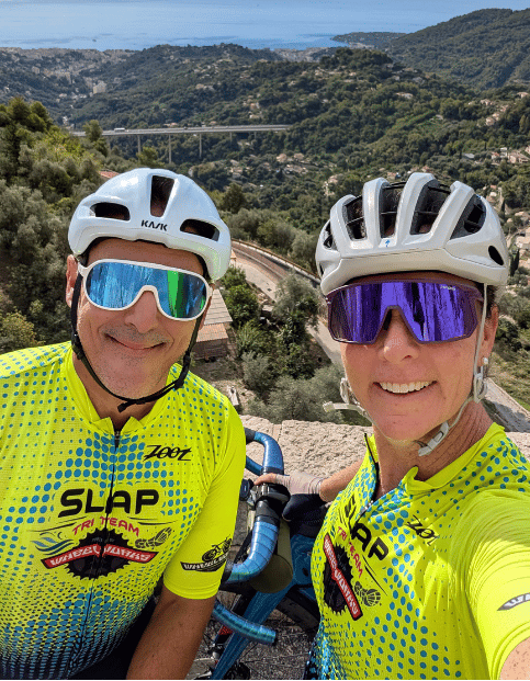 Cycling in matching SLAP team kit